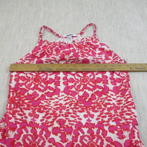DKNY Shift Dress Girls XL Pink Floral Para Piscina Sin Mangas Boat Neck Side Zip - Picture 8 of 11